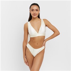 Купальник раздельный однотонный с завязками женский MINAKU, белый, размер 42