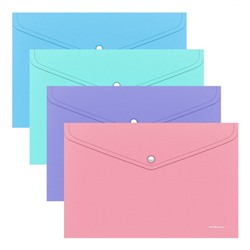 Папка с кнопкой  А4 180мкм 50322 Diagonal Pastel непрозрачная ассорти ErichKrause