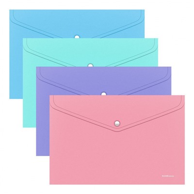 Папка с кнопкой  А4 180мкм 52916 Diagonal Pastel непрозрачная ассорти ErichKrause