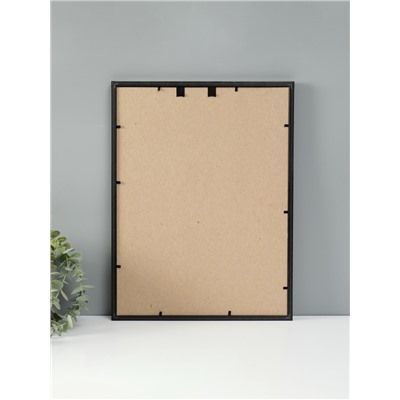 Фоторамка для фото 30×40 см Keep memories «Гамма», пластик, чёрный с серебром, (пластиковый экран)