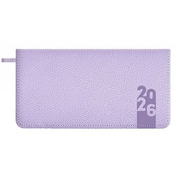 Еженедельник 2026 г. 170х88 мм 128 стр. 70383 "ДЖУТ СИРЕНЕВЫЙ" кожзам, поролон Феникс