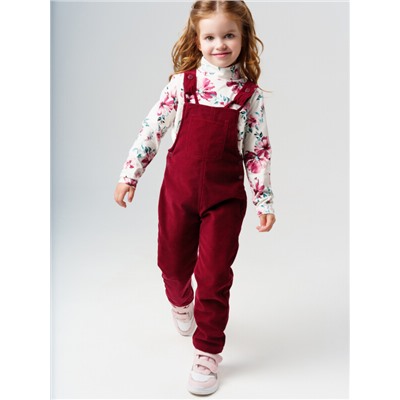 Полукомбинезон текстильный утепленный флисом для девочек