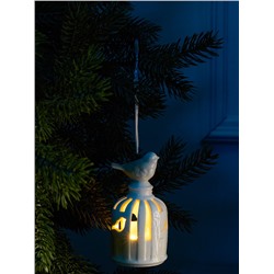 Подвеска светодиодная «Птичка», 5.8×5.8×11 см, 1 LED, керамика, от батареек LR44×2, свечение тёплое белое