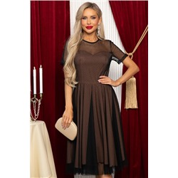 Платье Эйрена (черно-коричневое) П14721-6М