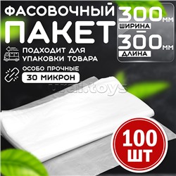 Пакет фасовочный 300*300 (30мкм) ПНД (100 шт в упаковке)