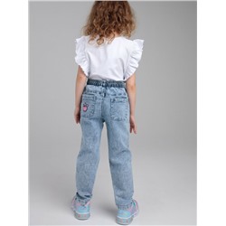 Брюки текстильные джинсовые для девочек