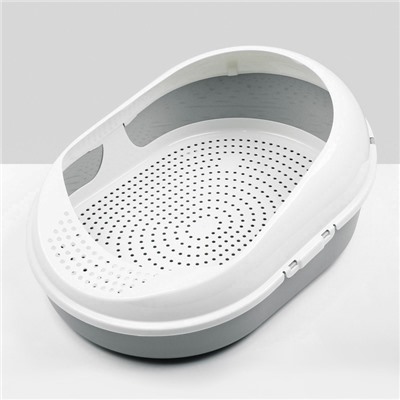 Лоток для кошек с сеткой и бортом «Космо» 51.9×37.8×21.3 см, серый