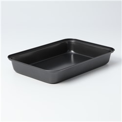 Противень Доляна «Прямоугольник. Жаклин», 32×22×4.5 см, антипригарное покрытие, цвет чёрный