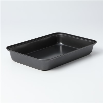 Противень Доляна «Прямоугольник. Жаклин», 32×22×4.5 см, антипригарное покрытие, цвет чёрный