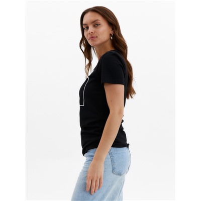 Футболка женская KAFTAN Sport Family, чёрная, размер 48