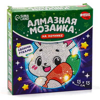 Ночник своими руками. Алмазная мозаика для детей на ночнике «Зайка», 15×15 см, набор для творчества