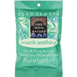 One with Nature, Dead Sea Spa, минералы, расслабление мышц, с запахом эвкалипта, 70 г