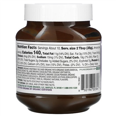 Pyure, Organic Hazelnut Spread with Cacao, 13 oz ( 369 g)