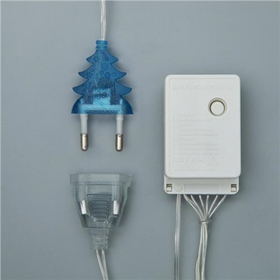 УЦЕНКА Гирлянда «Занавес», 2×1.5 м, с насадками «Ёжики», IP20, 360 LED, 220 В, 8 режимов, прозрачная нить, свечение синее