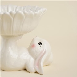 Конфетница SL Home «Лесные кролики», 19×17.5×15 см, керамика, белая