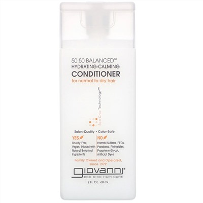Giovanni, 50:50 Balanced Hydrating-Calming Conditioner, 2 fl oz (60 ml)