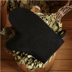 Рукавица для бани и сауны, чёрная