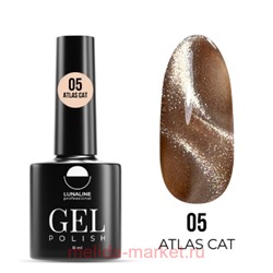 LunaLine Гель-лак для ногтей Atlas Cat's Eye тон 05 золотой 8мл