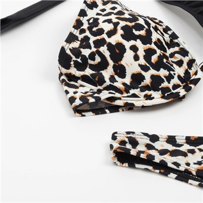 Купальник раздельный бельевой женский MINAKU, принт леопардовый, размер 48