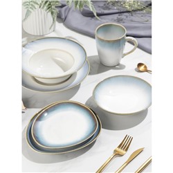 Тарелка для пасты Magistro «Пэвэти», 800 мл, d=19.5 см, фарфор, голубая