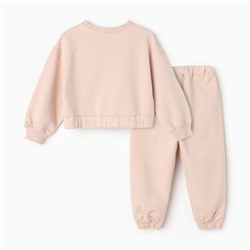 Комплект для девочки (свитшот, брюки), цвет кремовый, рост 98 см