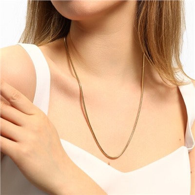 Цепочка на шею ювелирная бижутерия Итальянское золото (покрытие желтое 14к) , плетение снейк круглый, арт.213.293