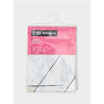 Штора для ванны Доляна «Геометрия», 180×180 см, EVA