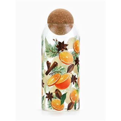 Банка новогодняя стеклянная для сыпучих продуктов «Аромат праздника», 1000 мл