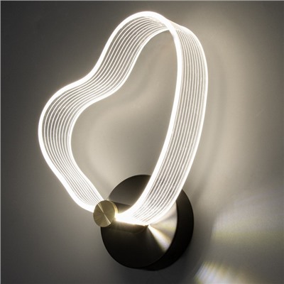 Бра «Сердце» LED 8 Вт 3000-6000К черный 25×20×6 см