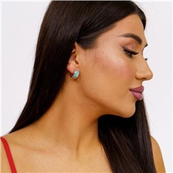 Серьги конго коллекция "Xuping" покрытие позолота, вставка: эмаль и фианиты, цвет: голубой, Х000893917, арт.001.844