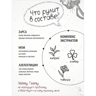 Гель для умывания Skinny Teeny для проблемной кожи лица, 195 мл