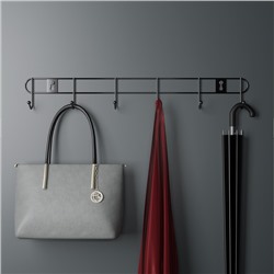 Вешалка настенная Доляна «Лето», 6 крючков, 33×3.5×5 см, хромированная