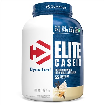 Dymatize Nutrition, Elite Casein, со вкусом ванили, 1,8 кг (4 фунта)