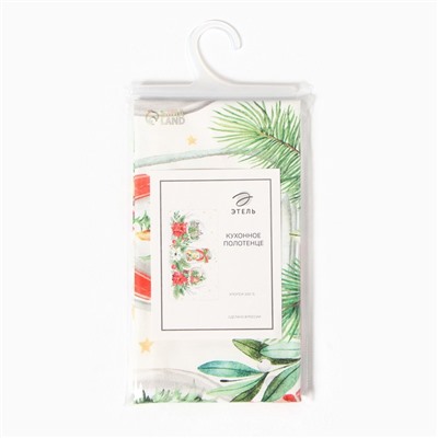 Полотенце «Этель» Christmas red flowers 40×73 см, 100% хл, саржа 190 г/м²