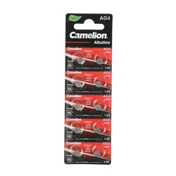 Батарейка алкалиновая Camelion Mercury Free, AG4 (377, LR626)-10BL, 1.5В, блистер, 10 шт.