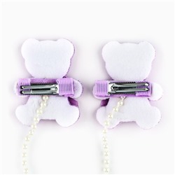 Заколка для волос новогодняя «Зимние котики», набор 2 шт., 5.5×5 см