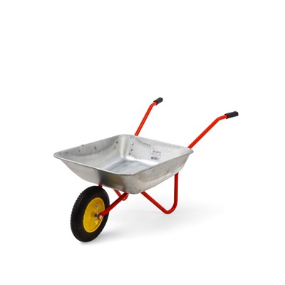 УЦЕНКА Тачка садовая, одноколёсная: груз/п 80 кг, объём 65 л, красные ручки