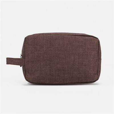 Косметичка на молнии, цвет коричневый