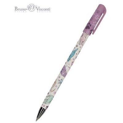 Ручка шариковая 0.5 мм "HappyWrite. Кошки" синяя 20-0215/64 Bruno Visconti