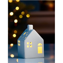 Светодиодная фигура «Дом» 6×6×9.5 см, 1 LED, керамика, от батареек LR44×2, свечение тёплое белое