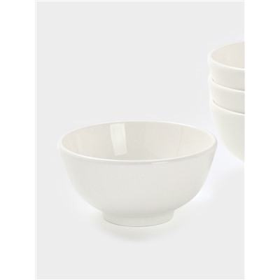 Салатники Доляна White Label, набор 4 шт., 400 мл, фарфор, белые