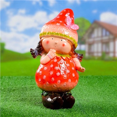 Садовая фигура из гипса «Девочка - клубничка», 11×15×31 см
