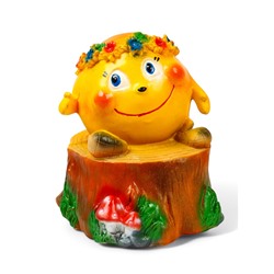 Садовая фигура "Колобок с венком" 45х35х35см