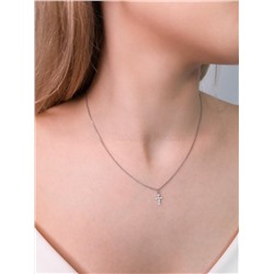 Колье из серебра с фианитами родированное - Удлинитель 5 см 925 пробы 441-10-407р