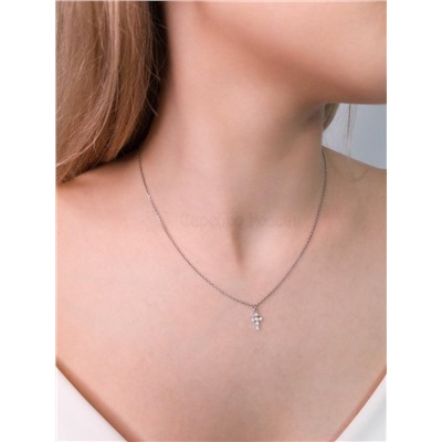 Колье из серебра с фианитами родированное - Удлинитель 5 см 925 пробы 441-10-407р