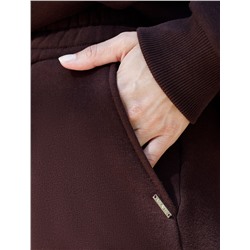 Брюки джоггеры теплые из футера трехнитики c начесом