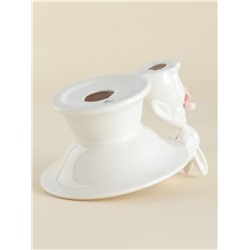 Конфетница SL Home «Лесные кролики», 160 мл, 18×15×13 см, фарфор, белая
