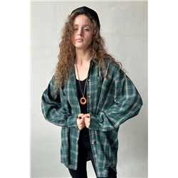 Рубашка женская  HUG077/14/Зеленый, бежевый