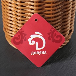 Подставка для столовых приборов Доляна, 13×10×10 см, коричневая