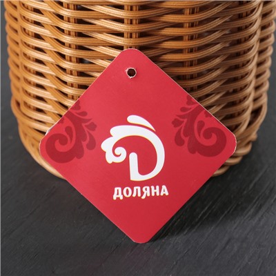Подставка для столовых приборов Доляна, 13×10×10 см, коричневая